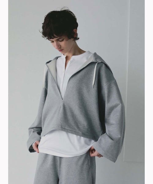 HER.（ハー）の「コットンヘンリーネックプルオーバー（Tシャツ/カットソー・レディース・ブラック/オフホワイト・フリー）」の11枚目の写真