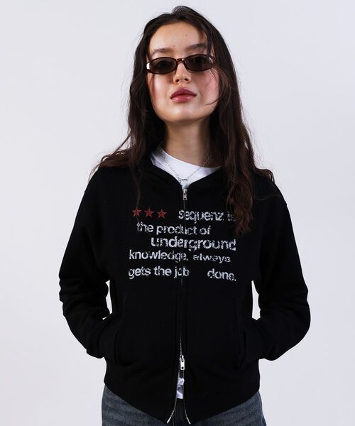 SEQUENZ（シークエンズ）の「【SEQUENZ（シークエンズ）】sqnz THERMAL LADIES ZIP UP LADIES / ワッフル レディース ジップパーカー サーマル ダブルジップ フーディ（パーカー・レディース・グレー/ピンク系その他2/ブラック・FREE）」の4枚目の写真