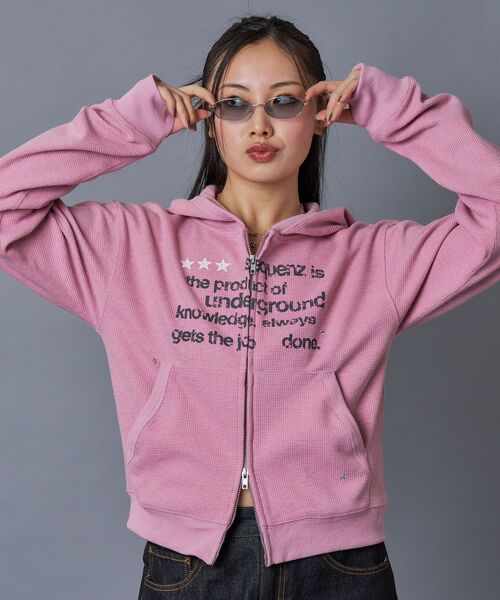 SEQUENZ（シークエンズ）の「【SEQUENZ（シークエンズ）】sqnz THERMAL LADIES ZIP UP LADIES / ワッフル レディース ジップパーカー サーマル ダブルジップ フーディ（パーカー・レディース・グレー/ピンク系その他2/ブラック・FREE）」の17枚目の写真