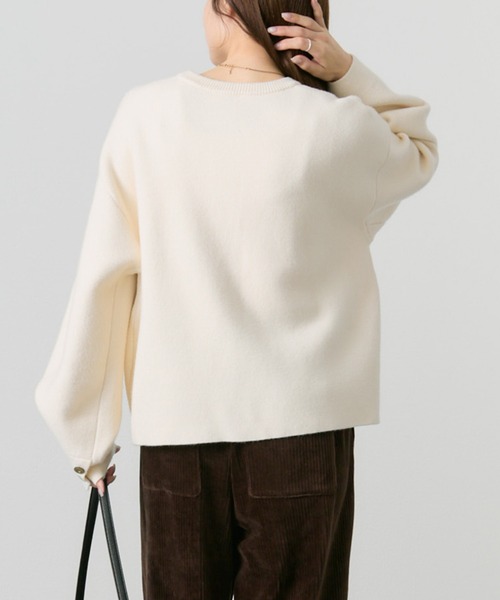 PUAL CE CIN（ピュアルセシン）の「ミラノリブニットカーディガン（カーディガン/ボレロ・レディース・アイボリー/ブラック/ネイビー・FREE）」の8枚目の写真