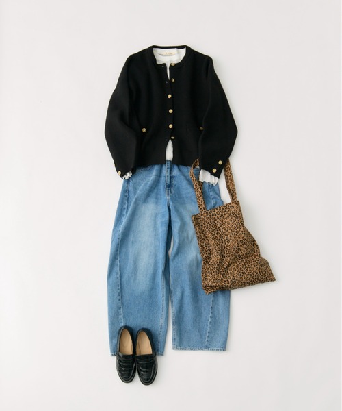 PUAL CE CIN（ピュアルセシン）の「ミラノリブニットカーディガン（カーディガン/ボレロ・レディース・アイボリー/ブラック/ネイビー・FREE）」の5枚目の写真