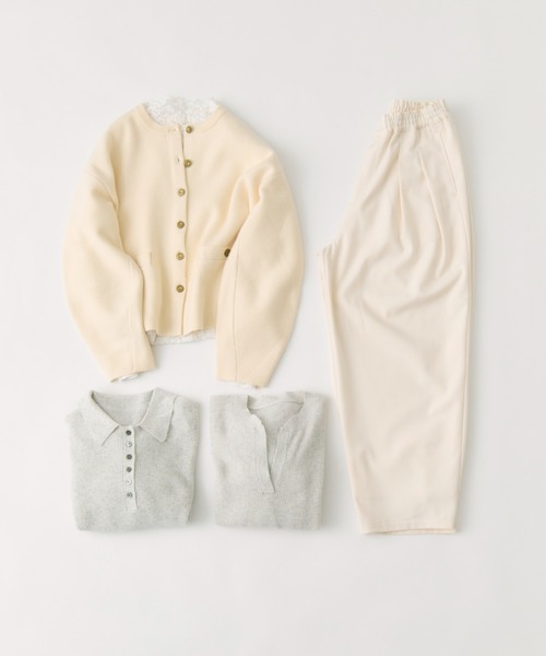 PUAL CE CIN（ピュアルセシン）の「ミラノリブニットカーディガン（カーディガン/ボレロ・レディース・アイボリー/ブラック/ネイビー・FREE）」の4枚目の写真