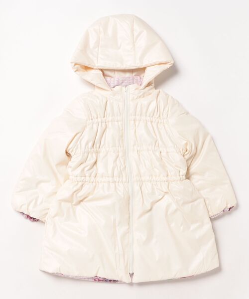 HAKKA KIDS(ハッカキッズ)の「グレンチェックアートスミレプリントリバーシブルブルゾン(ブルゾン・キッズ・キナリ/ネイビー・110cm/120cm/130cm/100cm)」の2枚目の写真