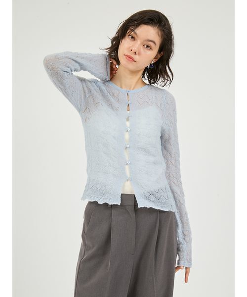 emmi（エミ）の「モヘヤ混2wayニットトップス（ニット/セーター・レディース・ホワイト/グレー/ブルー/ブラック・F）」の5枚目の写真