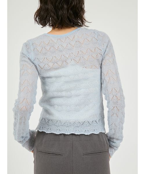 emmi（エミ）の「モヘヤ混2wayニットトップス（ニット/セーター・レディース・ホワイト/グレー/ブルー/ブラック・F）」の7枚目の写真