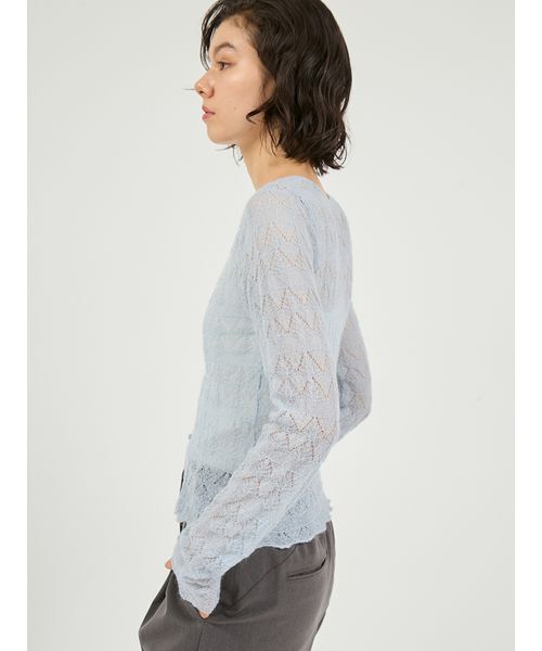 emmi（エミ）の「モヘヤ混2wayニットトップス（ニット/セーター・レディース・ホワイト/グレー/ブルー/ブラック・F）」の8枚目の写真