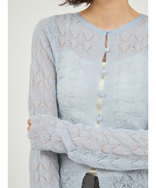 emmi（エミ）の「モヘヤ混2wayニットトップス（ニット/セーター・レディース・ホワイト/グレー/ブルー/ブラック・F）」の9枚目の写真