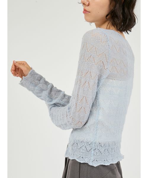 emmi（エミ）の「モヘヤ混2wayニットトップス（ニット/セーター・レディース・ホワイト/グレー/ブルー/ブラック・F）」の12枚目の写真