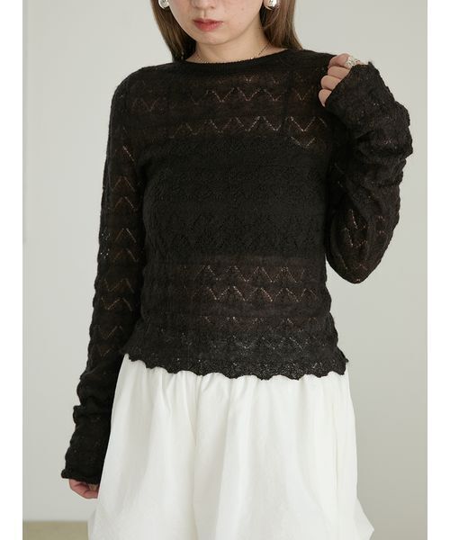 emmi（エミ）の「モヘヤ混2wayニットトップス（ニット/セーター・レディース・ホワイト/グレー/ブルー/ブラック・F）」の22枚目の写真