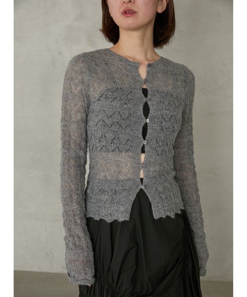 emmi（エミ）の「モヘヤ混2wayニットトップス（ニット/セーター・レディース・ホワイト/グレー/ブルー/ブラック・F）」の3枚目の写真