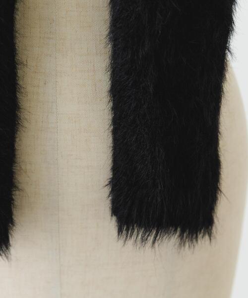 RODE SKO（ロデスコ）の「スリムロングマフラー（マフラー・レディース・オフホワイト/ブラック・ONE）」の4枚目の写真