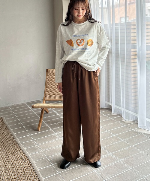 PILIT（ピリット）の「焼きたてベーカリー ロンTee（Tシャツ/カットソー・レディース・アイボリー/オートミール/ピンク・MEDIUM）」の17枚目の写真