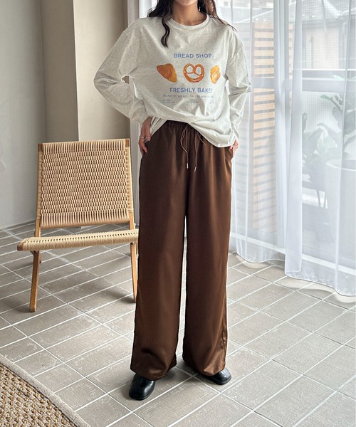 PILIT（ピリット）の「焼きたてベーカリー ロンTee（Tシャツ/カットソー・レディース・アイボリー/オートミール/ピンク・MEDIUM）」の18枚目の写真