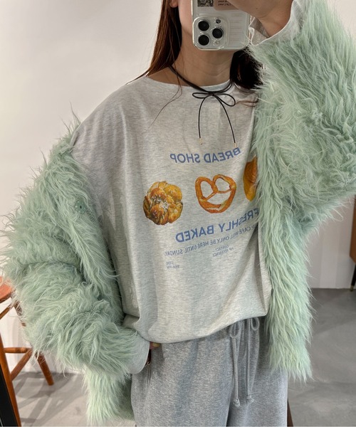 PILIT（ピリット）の「焼きたてベーカリー ロンTee（Tシャツ/カットソー・レディース・アイボリー/オートミール/ピンク・MEDIUM）」の14枚目の写真