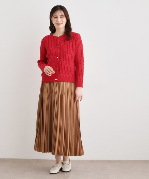 LAURA ASHLEY(ローラアシュレイ)の「【洗える/同素材アイテムあり】ケーブル編み ニットカーディガン(カーディガン/ボレロ・レディース・アイボリー/レッド系1/ライトグレー系9・40/38)」の12枚目の写真