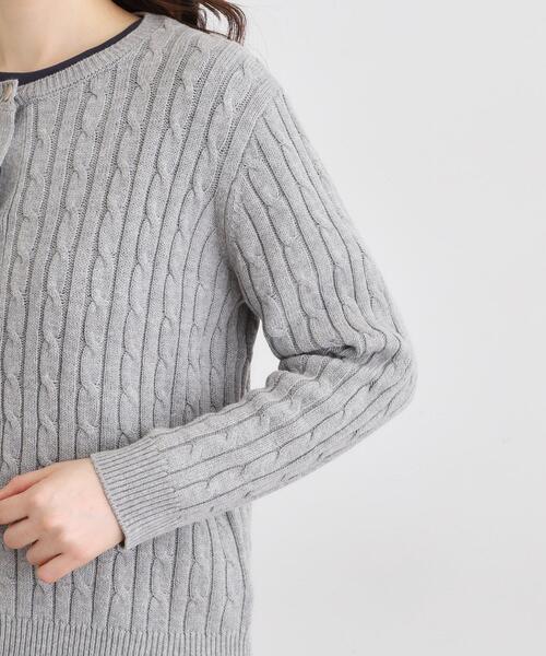 LAURA ASHLEY(ローラアシュレイ)の「【洗える/同素材アイテムあり】ケーブル編み ニットカーディガン(カーディガン/ボレロ・レディース・アイボリー/レッド系1/ライトグレー系9・40/38)」の5枚目の写真