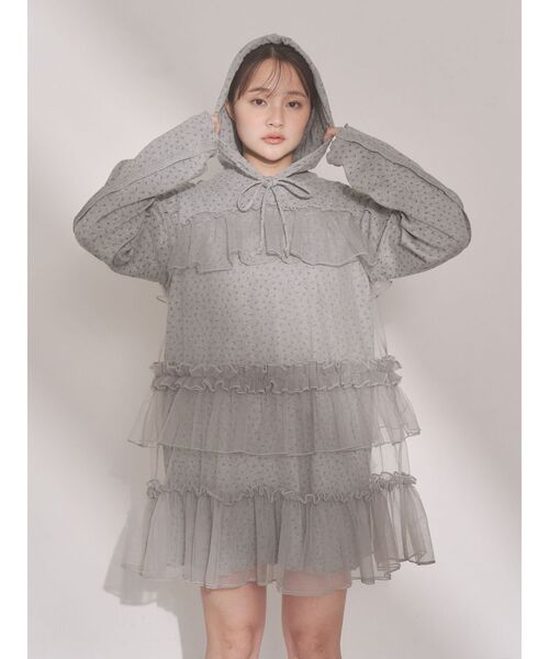 merry jenny(メリージェニー)の「ミルキーアイレットチュールワンピース(ワンピース・レディース・ピンク/オフホワイト/グレー・FREE)」の6枚目の写真