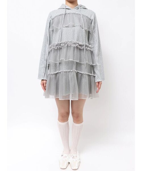 merry jenny(メリージェニー)の「ミルキーアイレットチュールワンピース(ワンピース・レディース・ピンク/オフホワイト/グレー・FREE)」の16枚目の写真