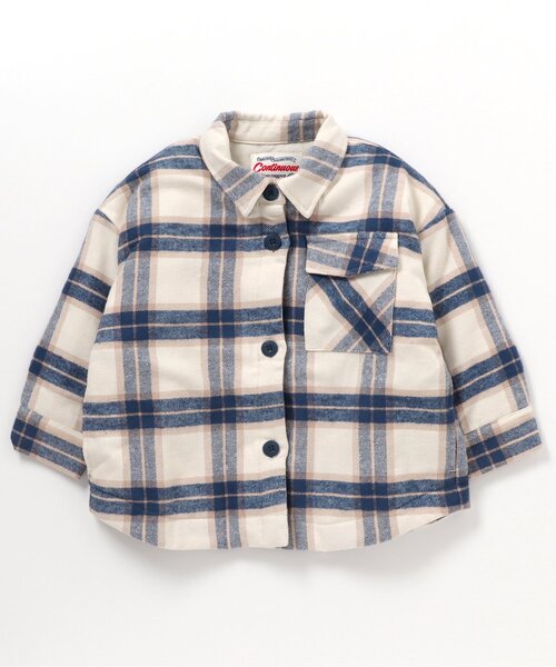 BREEZE（ブリーズ）の「【ジュニア対応】起毛チェックシャツジャケット（その他アウター・キッズ・アイボリー/グリーン・90/100/120/140）」の10枚目の写真