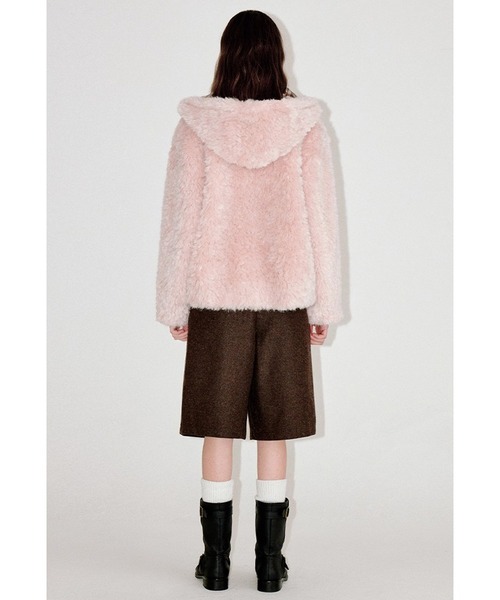 Fano Studios(ファノ ストゥディオズ)の「チェック柄ライナー フェイクファージャケット FD25W024【Fano Studios】【2025AW】(その他アウター・レディース・ピンク・L/M/S)」の6枚目の写真