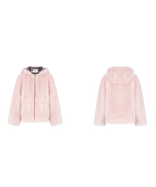 Fano Studios(ファノ ストゥディオズ)の「チェック柄ライナー フェイクファージャケット FD25W024【Fano Studios】【2025AW】(その他アウター・レディース・ピンク・L/M/S)」の11枚目の写真