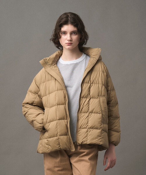 WOMEN'S NYLON TAFFETA SQUARE QUILTED DOWN JACKET（ダウンジャケット