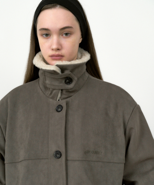 NICOLE SUEDE MUSTANG COAT_KHAKI
