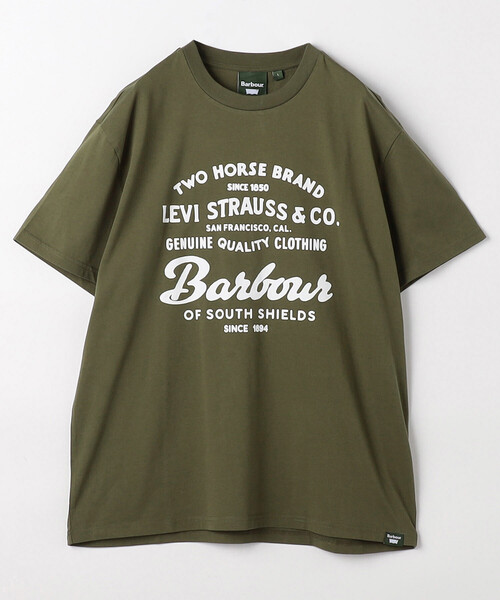 Barbour(バブアー)の「Barbour x Levi's/バブアー × リーバイス Levi's × Barbour graphic t-shirt(Tシャツ/カットソー・メンズ・ホワイト/オリーブ・LARGE/MEDIUM)」の2枚目の写真