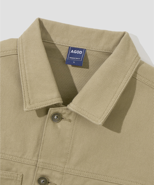 AGOD（エージーオーディー）の「ウォッシュドツイルワークジャケット[ベージュ]（デニムジャケット・レディース・その他・SMALL/MEDIUM/LARGE）」の4枚目の写真