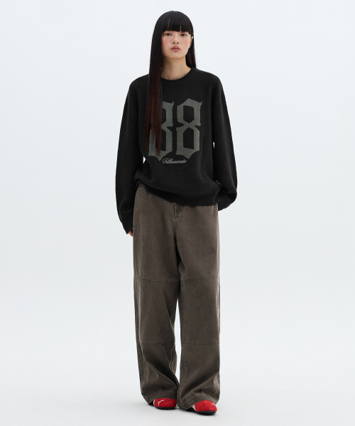 F.ILLUMINATE（フィルミネイト）の「88ジャガードラウンドニット-ブラック（ニット/セーター・メンズ・その他・MEDIUM/LARGE/SMALL）」の4枚目の写真