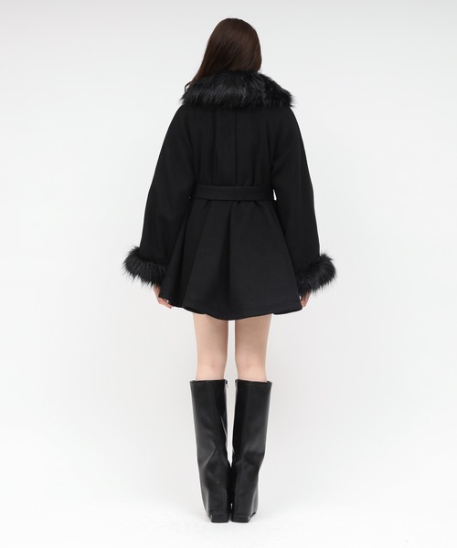 セール】ファー付ポンチョ風コート（ポンチョ）｜ROYAL PARTY