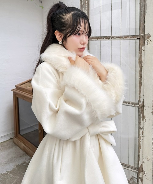 セール】ファー付ポンチョ風コート（ポンチョ）｜ROYAL PARTY