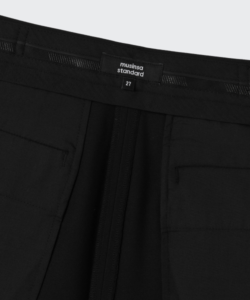 MUSINSA STANDARD WOMAN（ムシンサスタンダードウーマン）の「ウィメンズ ローウエスト ディープタック エクストラワイド ヒドゥンバンディング スラックス [ブラック]（スラックス・レディース・その他・34/32/30/31/24/25/26/27/28/29）」の8枚目の写真