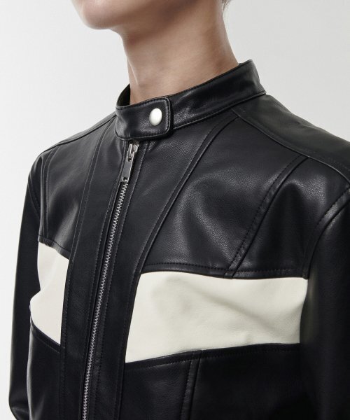 MUSINSA STANDARD WOMAN（ムシンサスタンダードウーマン）の「ウィメンズ シンセティックレザー レーサージャケット [ブラック]（ライダースジャケット・レディース・その他・SMALL/MEDIUM）」の10枚目の写真