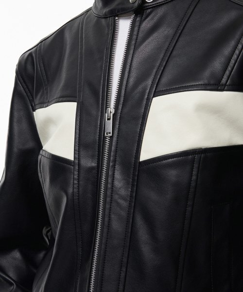 MUSINSA STANDARD WOMAN（ムシンサスタンダードウーマン）の「ウィメンズ シンセティックレザー レーサージャケット [ブラック]（ライダースジャケット・レディース・その他・SMALL/MEDIUM）」の11枚目の写真