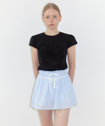 SINOON（シヌーン）の「Butterfly Frill T-Shirts (Black)（Tシャツ/カットソー）」
