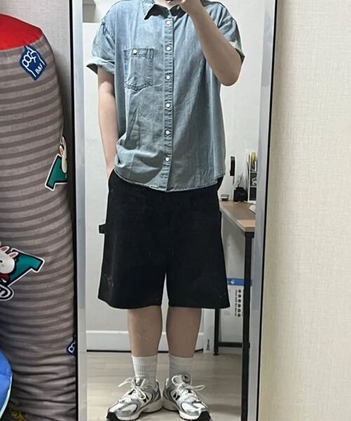 TRILLION(トリリオン)の「ストーンウォッシングオーバーフィットデニム半袖シャツ(BLEACH BLUE)(シャツ/ブラウス・レディース・その他・MEDIUM/LARGE/X-LARGE)」の17枚目の写真