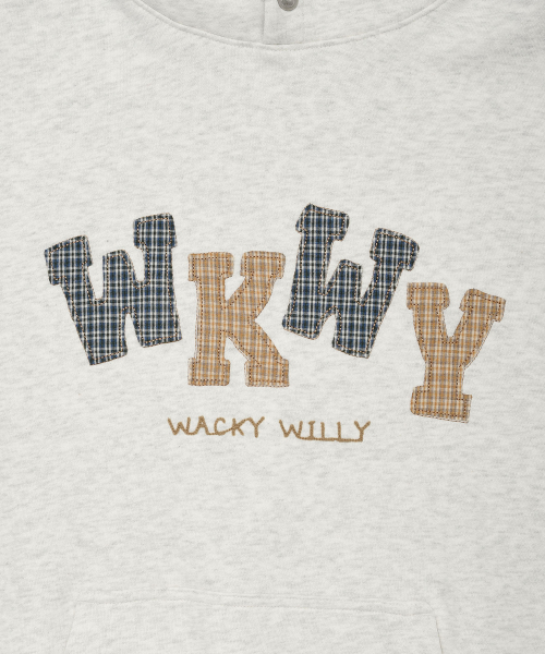 Wacky WiLLy(ワッキーウィリー)の「ウィメンズチェックアップリケオーバーサイズフードパーカーオートミール(パーカー・レディース・その他・FREE)」の5枚目の写真