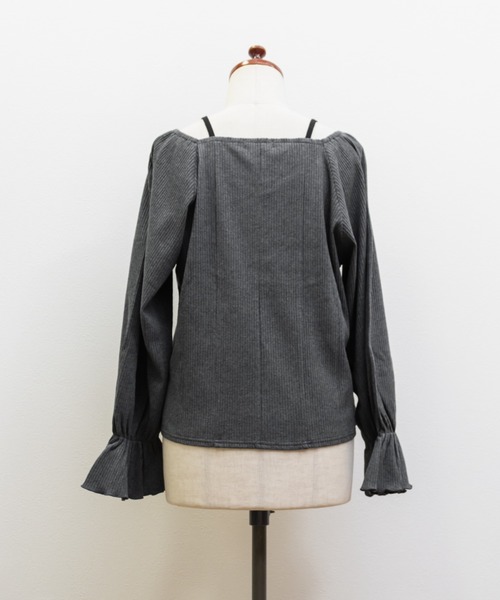 CLETTE(クレット)の「CLETTEオリジナルデコルテリボン2WAYフリルプルオーバー(Tシャツ/カットソー・レディース・オフホワイト/チャコールグレー/ブラック・LL/3L/4L)」の22枚目の写真