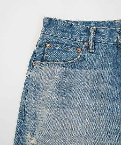 VICTIM(ヴィクティム)の「VICTIM ヴィクティム / VICTIM×HAGUN TRAN PIPED ENIM PANTS コラボレーションヴィンテージデニムパンツ / VTM-25-P-106(デニムパンツ・メンズ・ブルー/ブラック・1/2/3/4)」の10枚目の写真