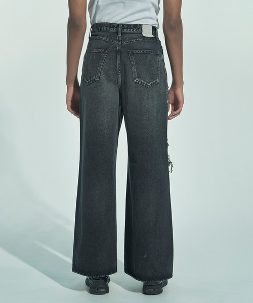 VICTIM(ヴィクティム)の「VICTIM ヴィクティム / VICTIM×HAGUN TRAN PIPED ENIM PANTS コラボレーションヴィンテージデニムパンツ / VTM-25-P-106(デニムパンツ・メンズ・ブルー/ブラック・1/2/3/4)」の5枚目の写真