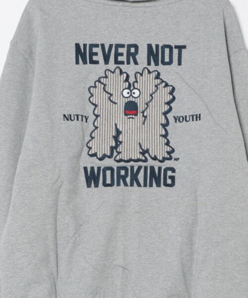 Import & Select(インポートアンドセレクト)の「【Nevernotworking】 NYモンスターサガラ刺繍 裏毛ZIPパーカー ジップアップパーカー フーディー(パーカー・メンズ・グレー/ブラック・2/3)」の3枚目の写真