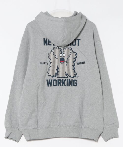 Import & Select(インポートアンドセレクト)の「【Nevernotworking】 NYモンスターサガラ刺繍 裏毛ZIPパーカー ジップアップパーカー フーディー(パーカー・メンズ・グレー/ブラック・2/3)」の2枚目の写真