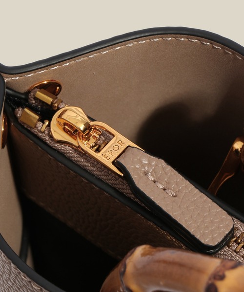 E'POR（エポール）の「【E'POR】BAMBOO BAG Mini 【超軽量】（ハンドバッグ・レディース・オフホワイト/ブラック系その他/ベージュ系その他・FREE）」の10枚目の写真