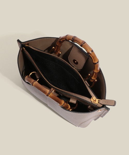 E'POR（エポール）の「【E'POR】BAMBOO BAG Mini 【超軽量】（ハンドバッグ・レディース・オフホワイト/ブラック系その他/ベージュ系その他・FREE）」の15枚目の写真