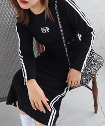 ROGER AND RAW | サイドラインリブロングワンピース(ワンピース)