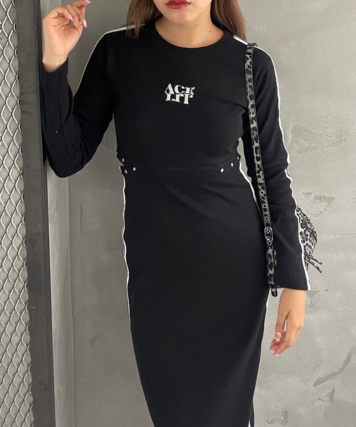 ROGER AND RAW（ロジャーアンドロウ）の「サイドラインリブロングワンピース（ワンピース・レディース・ネイビー/ブラウン/ブラック・FREE）」の2枚目の写真