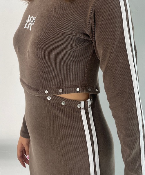 ROGER AND RAW（ロジャーアンドロウ）の「サイドラインリブロングワンピース（ワンピース・レディース・ネイビー/ブラウン/ブラック・FREE）」の22枚目の写真