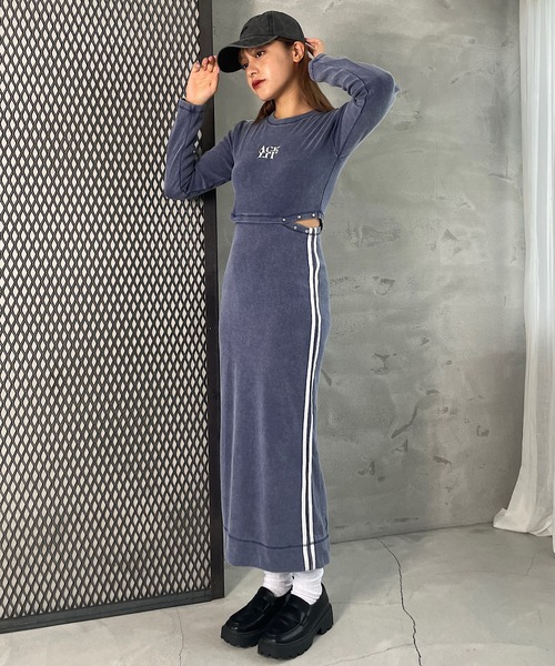 ROGER AND RAW（ロジャーアンドロウ）の「サイドラインリブロングワンピース（ワンピース・レディース・ネイビー/ブラウン/ブラック・FREE）」の13枚目の写真