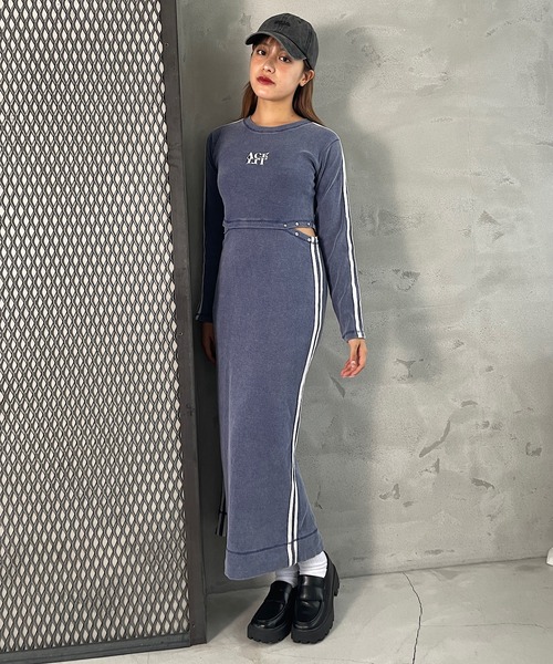 ROGER AND RAW（ロジャーアンドロウ）の「サイドラインリブロングワンピース（ワンピース・レディース・ネイビー/ブラウン/ブラック・FREE）」の10枚目の写真